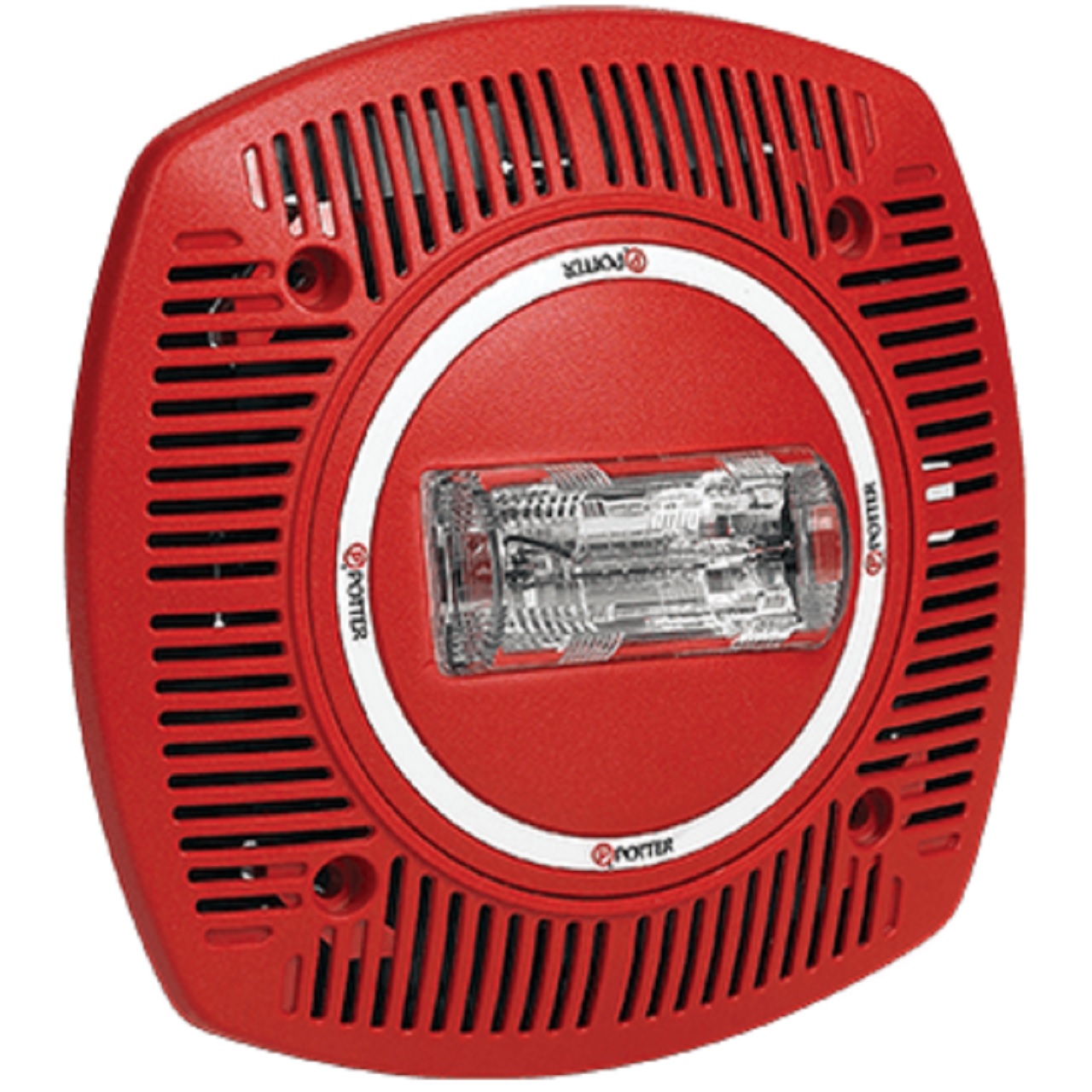 4890220 Potter SPKSTR-24CLPR Low Profile Ceiling Mount Speaker Strobe - Red