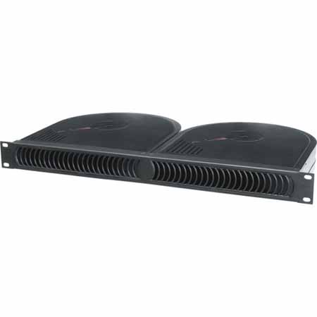 QBP-2 Middle Atlantic Quiet 2 Blower Panel with Proportional Speed Fan Control, 1 Space, Black Powder Coat Finish