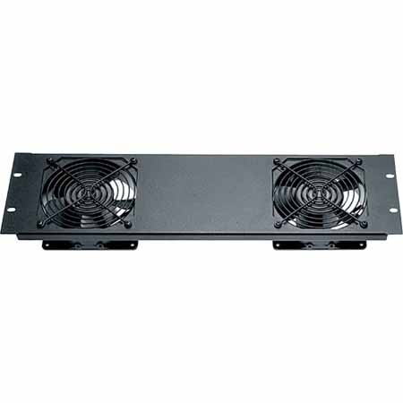 QFP-2 Middle Atlantic Quiet Fan Panel Assembly - Two 120 VAC Fans, 3 Space Anodized Finish