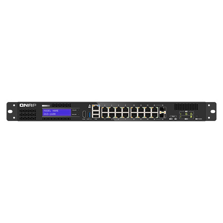 QGD-1600-4G-US QNAP 14 x 1GbE RJ45 Ports with 2 x 1GbE RJ45/SFP Combo Ports 100W Web Managed PoE Switch - 4GB RAM