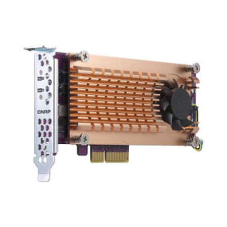 [DISCONTINUED] QM2-2P-344 Dual M.2 PCIe SSD expansion card supports up to two M.2 2280/22110 formfactor M.2 PCIe (Gen3 x4) SSDs