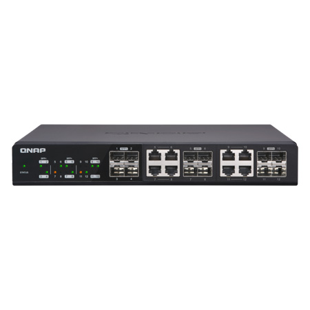 [DISCONTINUED] QSW-1208-8C-US QNAP 4 x 10Gbe Ports Plus 8 x 10GbE SFP/RJ45 Ports Unmanaged Switch