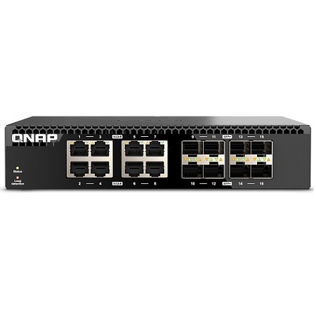 QSW-3216R-8S8T-US QNAP Half-Width Rackmount 16-Port 10GbE Unmanaged Switch