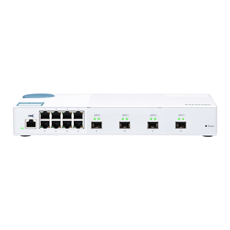 QSW-M408S-US QNAP 8 x 1GbE Ports Plus 4 x 10GbE SFP Ports Layer 2 Web Managed Switch