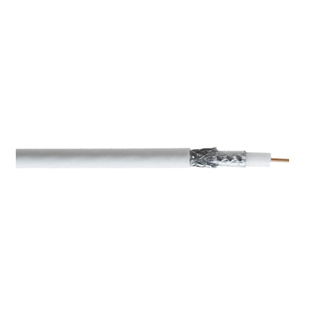 R001563WRCM2W Remee 18 AWG Aluminum Braid Dual Shielded Solid Copper RG6 CMR Non-Plenum CATV Coaxial Cable - 1000' Pull Box - White