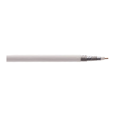 R001564WRCM2W Remee 18 AWG Quad Shielded Aluminum Braid Solid Copper RG6 CMR Non-Plenum CATV Coaxial Cable - 1000' Pull Box - White