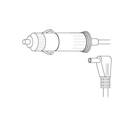 RA3X Vanco Cable Cigarette Plug /Right Angle 1.3 x 3.5mm Plug 4ft