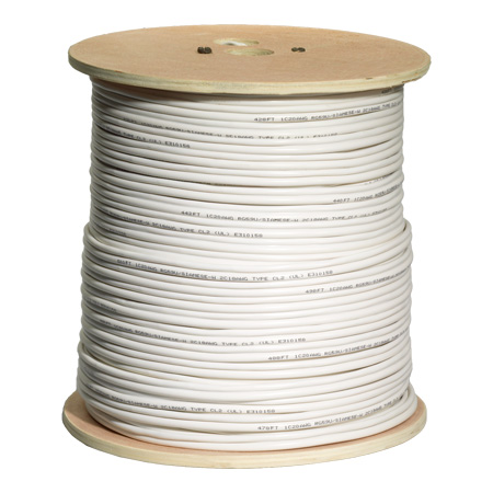 RG59U-182W Ganz 500' roll RG59U/18-2 Siamese cable white