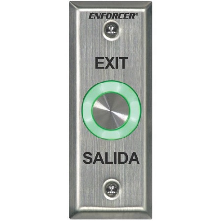 SD-6176-SS1Q Seco-Larm Piezoelectric Pushbutton Vandal-Resistant Slim Line Plate - "EXIT" and "SALIDA"