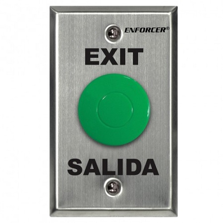 SD-7201GAPT1Q Seco-Larm Green Button Single-Gang Request-To-Exit Plate w/ Timer