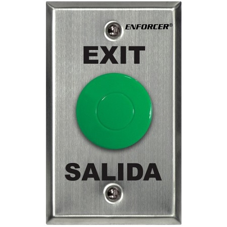 SD-7201GCPE1Q Seco-Larm Green Button SPDT Single-Gang Request-To-Exit Plate