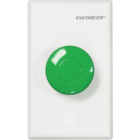 SD-7217GWQ Seco-Larm Green Button White Slimline Request-To-Exit Plate