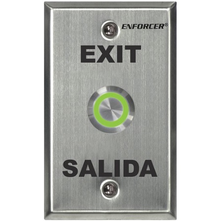 SD-7275SGEX1Q Seco-Larm Vandal-Resistant Red/Green Illuminated Single-Gang Request-To-Exit Plate