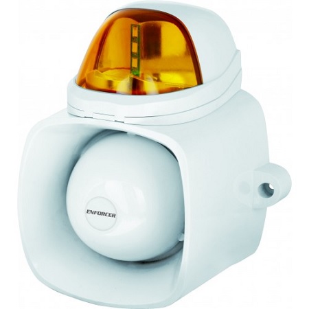 SH-816S-SQ/A Seco-Larm Indoor/Outdoor Self-Contained Siren/Strobe 9-15VDC - Amber