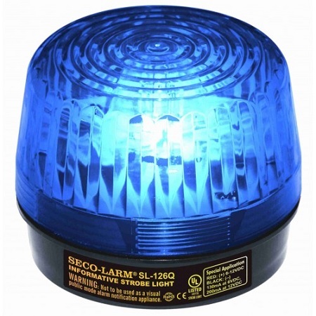 SL-126-A24Q/B Seco-Larm Blue Strobe Light 6-24VDC