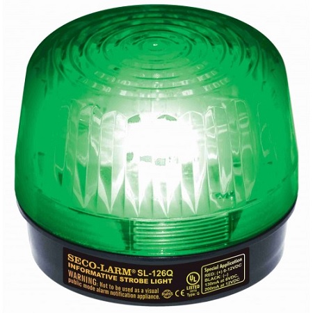 SL-126-A24Q/G Seco-Larm Green Strobe Light 6-24VDC