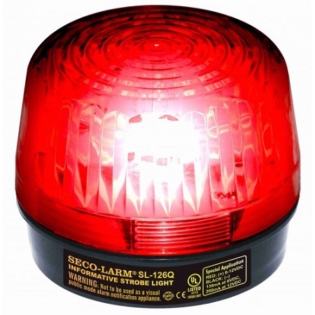 SL-126Q/R Seco-Larm Red Strobe Light 6-12VDC