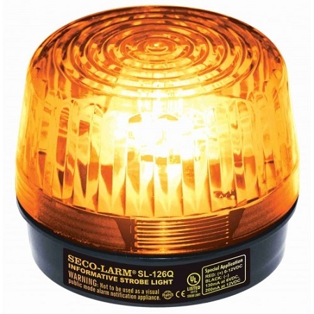 SL-126Q/A Seco-Larm Amber Strobe Light 6-12VDC