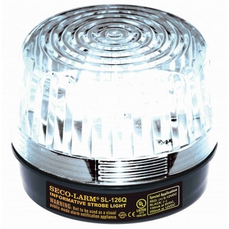 SL-126Q/C Seco-Larm Clear Strobe Light 6-12VDC