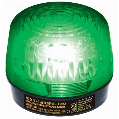 SL-126Q/G Seco-Larm Green Strobe Light 6-12VDC