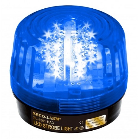 SL-1301-BAQ/B Seco-Larm Blue LED Strobe Light w/ 5 LED Strips 9-24VAC/VDC
