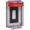 Show product details for STI-13320FR STI Universal Stopper Dome Cover Enclosure Flush Back Box and Hood with Horn - Fire Label - Red