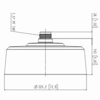SBP-317HMWP Hanwha Vision Hanging Cap Adapter with Extra Storage Space - White