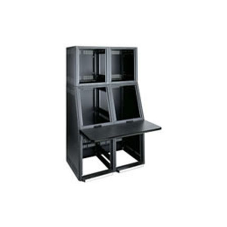 SC-1427-1217BK Middle Atlantic Convective Series Console Single Bay - 14 Rackspaces on Bottom, 12 Rackspaces on Top