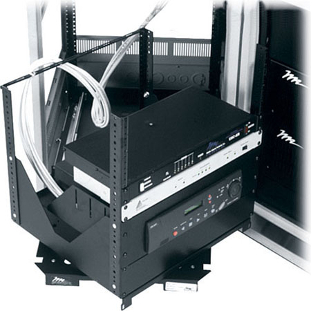 SCQ-1427-1460BK-S Middle Atlantic Quiet-Cool Series Console Single Bay with Slide-Out Bay- 27 Inch Deep, 11 Rackspaces on Bottom, 14 Rackspaces on Top