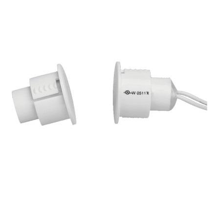 SD-70-WH-10 Tane Alarm 3/4" Diameter Recessed Contact and Magnet (steel door) Stubby Style with 1.1" Gap - White - Pack of 10
