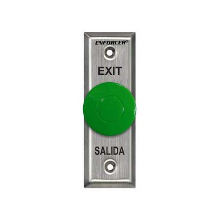 SD-7113-GSP Seco-Larm Green Button Slimline Request-To-Exit Plate w/ Pneumatic Timer