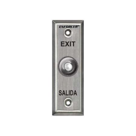 SD-7173-SSP Seco-Larm Stainless-Steel Button Slimline Request-To-Exit Plate w/ Pneumatic Timer