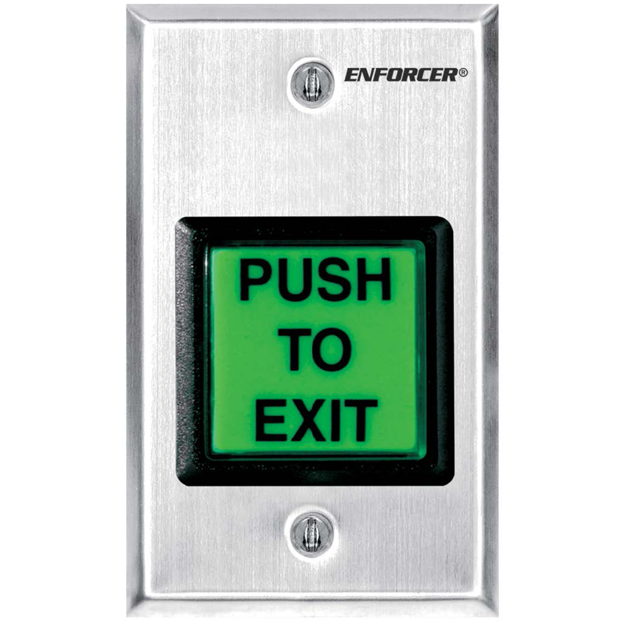 SD-7202GF-PEQ Seco-Larm Square Illuminated Pushbutton DPDT Request-to-Exit Plate