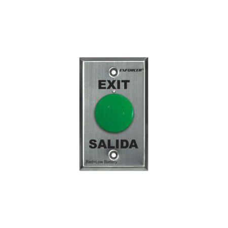 SD-8201GTPE1Q Seco-Larm Green Button Single-Gang RF Wireless Request-To-Exit Plate