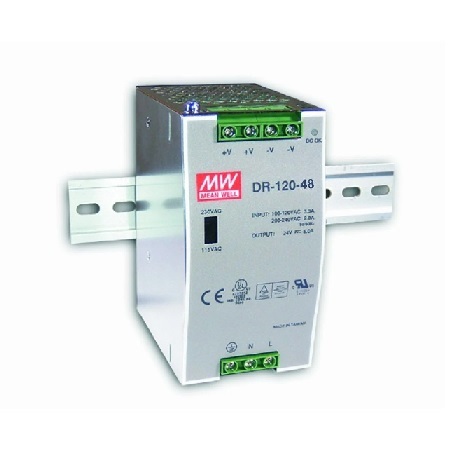 SDR120-48 KBC Networks DIN rail power supply for PoE switch 120W 47~55VDC out wide temperature range