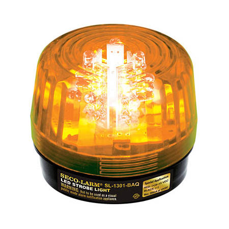 SL-1301-BAQ/A Seco-Larm Amber LED Strobe Light w/ 5 LED Strips 9-24VAC/VDC