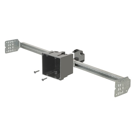 SL2B24-10 Arlington Industries Adjustable SL18 Sliderbar, Two Gang Plastic Box - Pack of 10