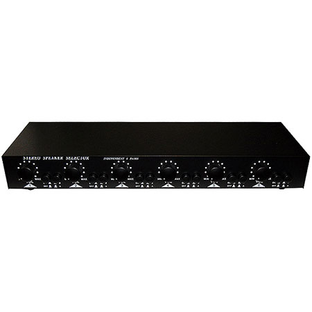 6-WAY DUAL SOURCE, IMPEDENCE MATCHING SPEAKER SELECTOR WITH ZONE VOLUME CONTROLS