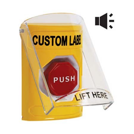 [DISCONTINUED] SS-22A9 STI Stopper Station with Stopper Station Shield with Sound - No Label Included - Yellow