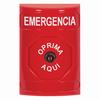 Show product details for SS2000EM-ES STI Red No Cover Key-to-Reset Stopper Station with EMERGENCY Label Spanish