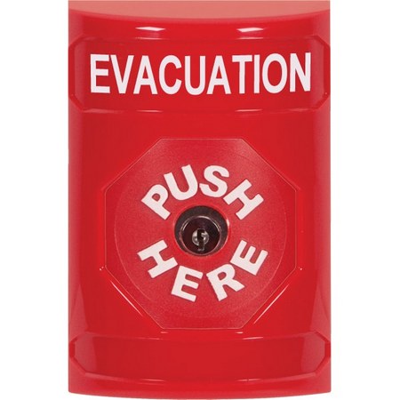 SS2000EV-EN STI Red No Cover Key-to-Reset Stopper Station with EVACUATION Label English