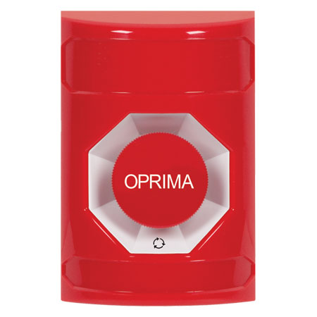 SS2001NT-ES STI Red No Cover Turn-to-Reset Stopper Station with No Text Label Spanish