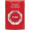 Show product details for SS2001PX-EN STI Red No Cover Turn-to-Reset Stopper Station with PUSH TO EXIT Label English