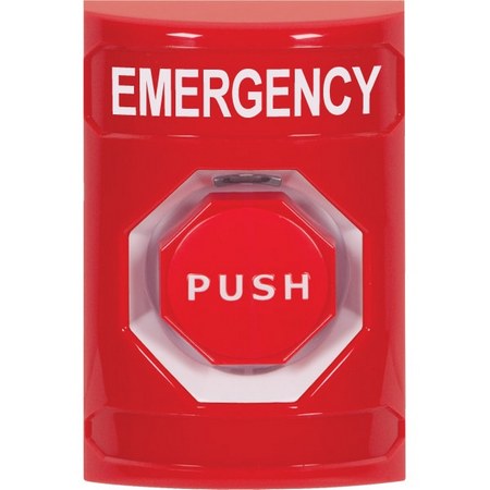 SS2002EM-EN STI Red No Cover Key-to-Reset (Illuminated) Stopper Station with EMERGENCY Label English