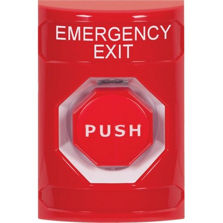 SS2002EX-EN STI Red No Cover Key-to-Reset (Illuminated) Stopper Station with EMERGENCY EXIT Label English