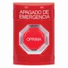 SS2002PO-ES STI Red No Cover Key-to-Reset (Illuminated) Stopper Station with EMERGENCY POWER OFF Label Spanish