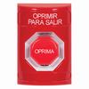 Show product details for SS2002PX-ES STI Red No Cover Key-to-Reset (Illuminated) Stopper Station with PUSH TO EXIT Label Spanish