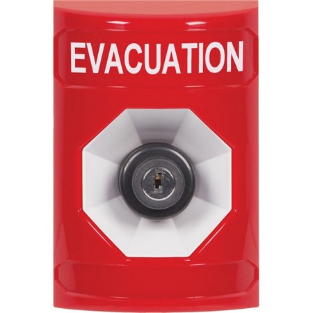 SS2003EV-EN STI Red No Cover Key-to-Activate Stopper Station with EVACUATION Label English
