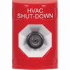 Show product details for SS2003HV-EN STI Red No Cover Key-to-Activate Stopper Station with HVAC SHUT DOWN Label English