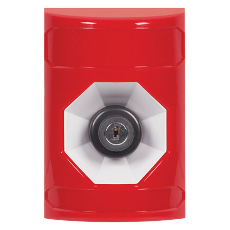 SS2003NT-ES STI Red No Cover Key-to-Activate Stopper Station with No Text Label Spanish